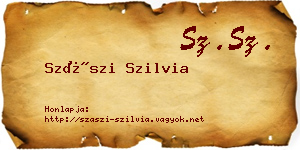 Szászi Szilvia névjegykártya