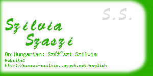 szilvia szaszi business card